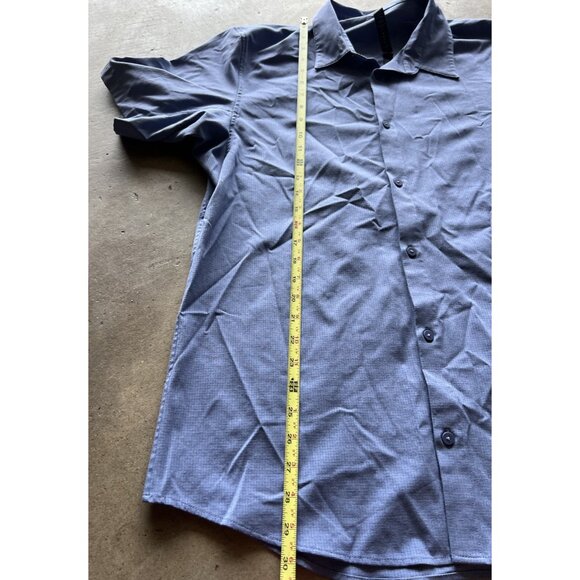 lululemon Airing Easy Short-Sleeve Light Blue Shirt mens sz XLButton Shirt - Picture 8 of 16